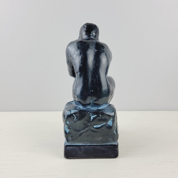Rare Vintage Inarco Japan Resin “The Thinker” Man Rodin Statue Inspired Art Deco - Picture 7 of 14